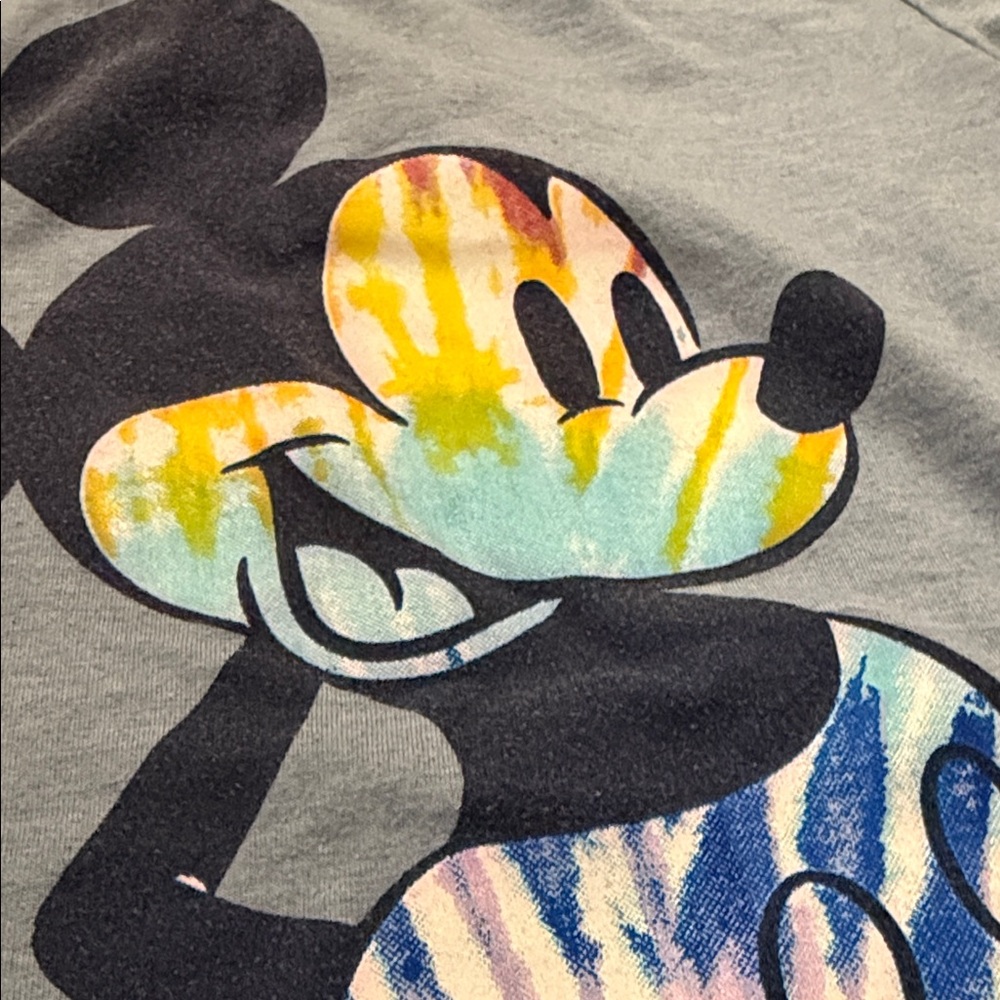Disney Kids Gray Tie-Dye Mickey Mouse Tee 6/7 - Picture 2 of 3